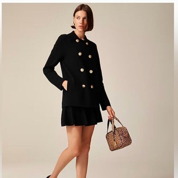 NWOT J. Crew Warwick Sweater Blazer Gold Button Detail Black XS - Picture 4 of 11